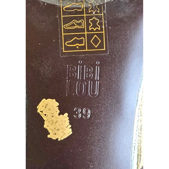 Anthropologie BIBI LOU Black Patent Leather Heeled Ballet Pumps Sz 39 Bow - Picture 13 of 14